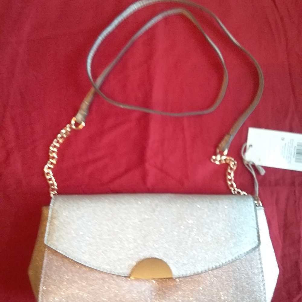 Multi glitter flap clutch